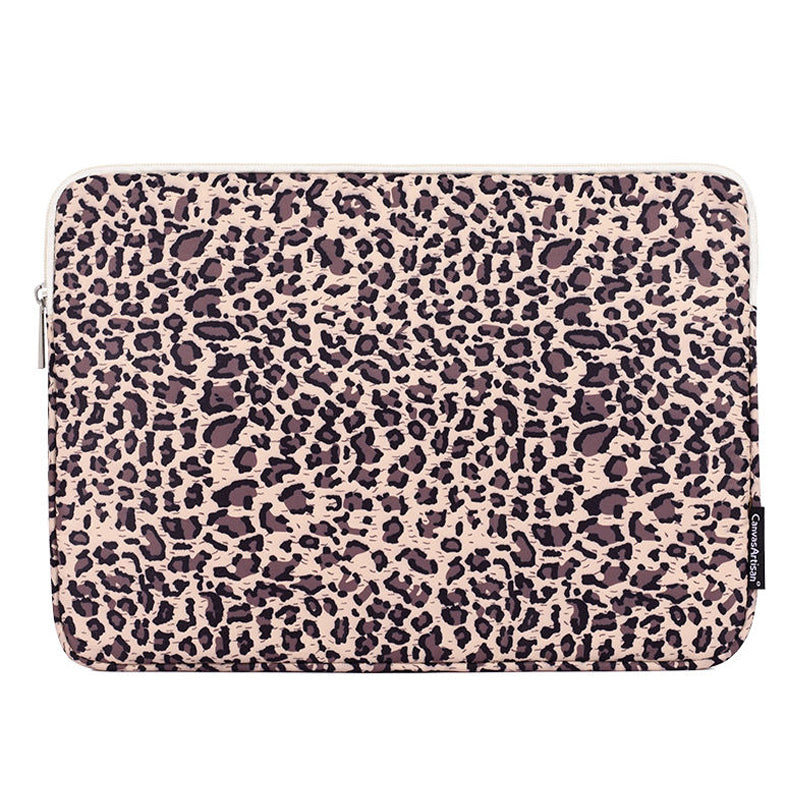 Canvasartian H31-01 Leopard Pattern Laptop Sleeve Notebook Portable Carrying Bag - Yellow/12 inch