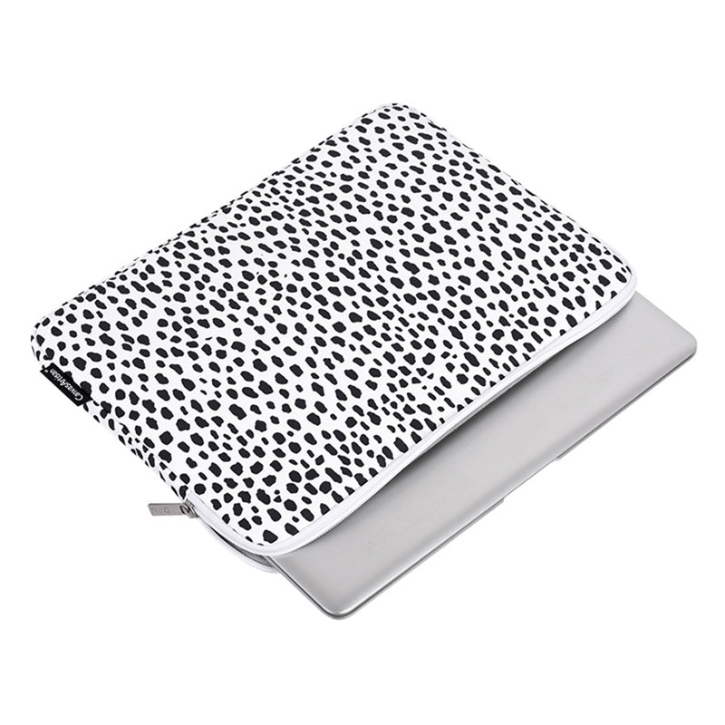 Canvasartian H36-01 Dots Printing Stylish Laptop Sleeve Light Weight Computer Skin Bag Carrying Case - White/12 inch
