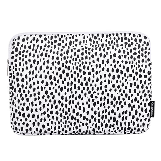 Canvasartian H36-01 Dots Printing Stylish Laptop Sleeve Light Weight Computer Skin Bag Carrying Case - White/13 inch
