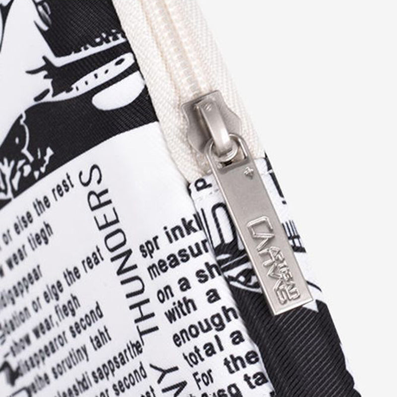 Newspaper Pattern Printing Laptop Protective Sleeve Case Notebook Carrying Cover Bag - White/14 inch