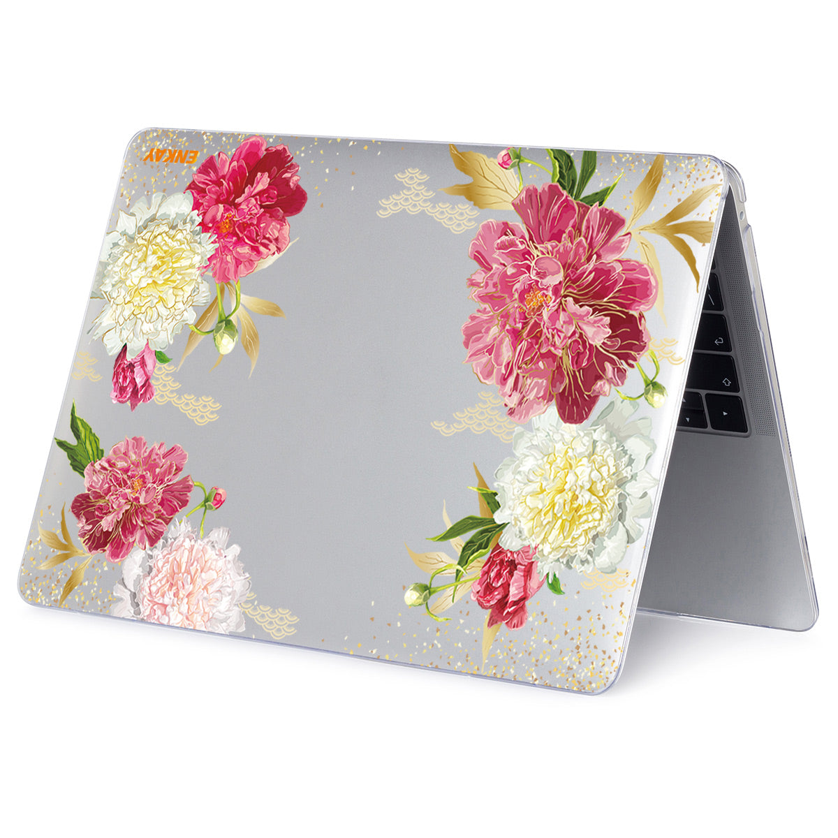 For MacBook Air 13 inch (2018-2019) A1932/(2020) A2179 A2337 Laptop Hard PC Protective Case Flower Pattern Heat Dissipation Notebook Shell Cover - Red Peony