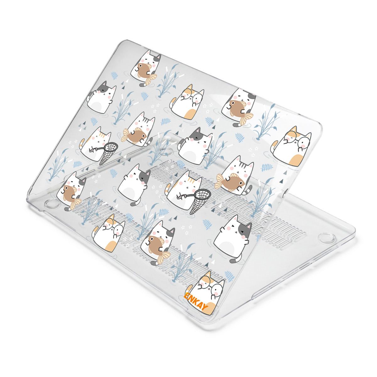 Cartoon Pattern Notebook Cover for MacBook Pro 13 inch (2016-2017) A1706 A1708 /(2018-2019) A1989/ (2019) A2159 Laptop Protector Heat Dissipation Hard PC Case - Cute Cat