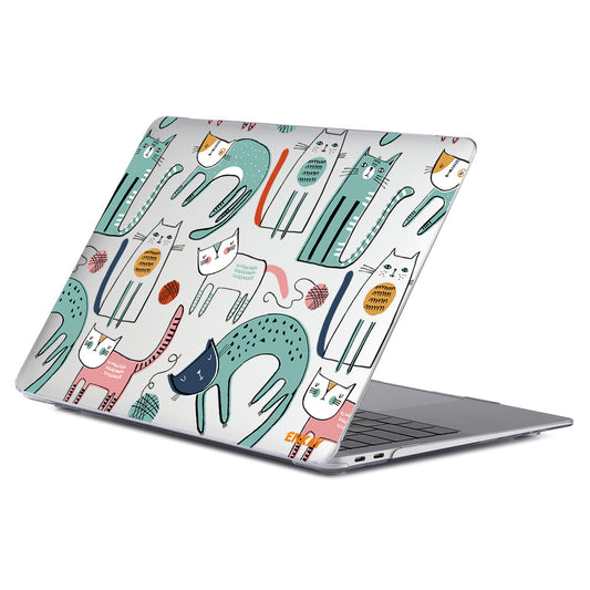 Cartoon Pattern Notebook Cover for MacBook Pro 13 inch (2016-2017) A1706 A1708 /(2018-2019) A1989/ (2019) A2159 Laptop Protector Heat Dissipation Hard PC Case - Cat