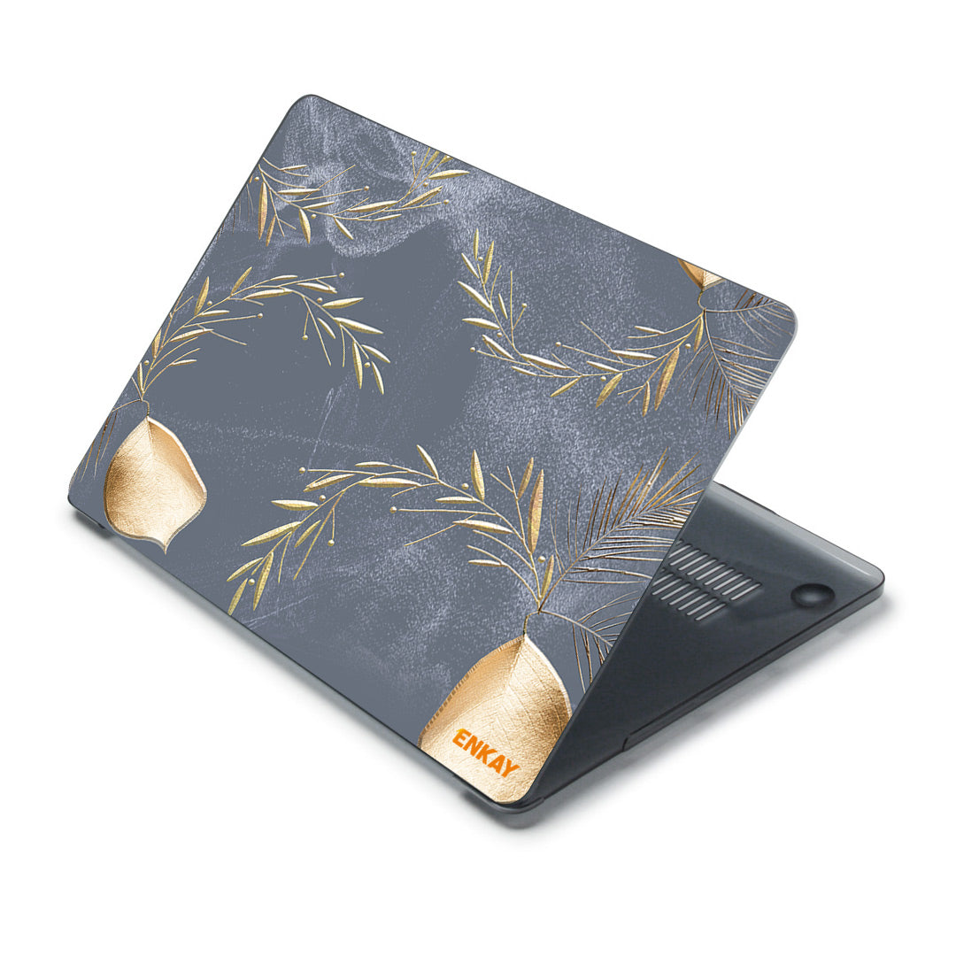 For MacBook Air 13 inch (2018-2019) A1932/(2020) A2179 A2337 Flower Pattern Laptop Protective Case Transparent Hard PC Notebook Cover - Oat