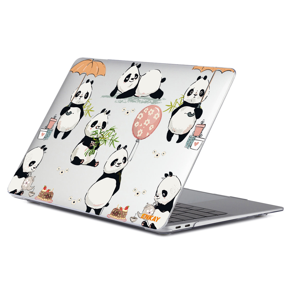 for MacBook Pro 13-inch (2020) A2251/ (2020) A2289/ (2020) A2338 Cute Animals Series Notebook Cover Hard PC Transparent Laptop Protective Case - Pandas