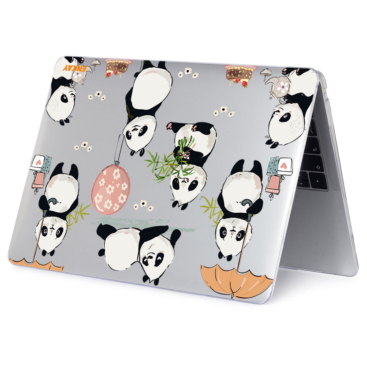 for MacBook Pro 13-inch (2020) A2251/ (2020) A2289/ (2020) A2338 Cute Animals Series Notebook Cover Hard PC Transparent Laptop Protective Case - Pandas