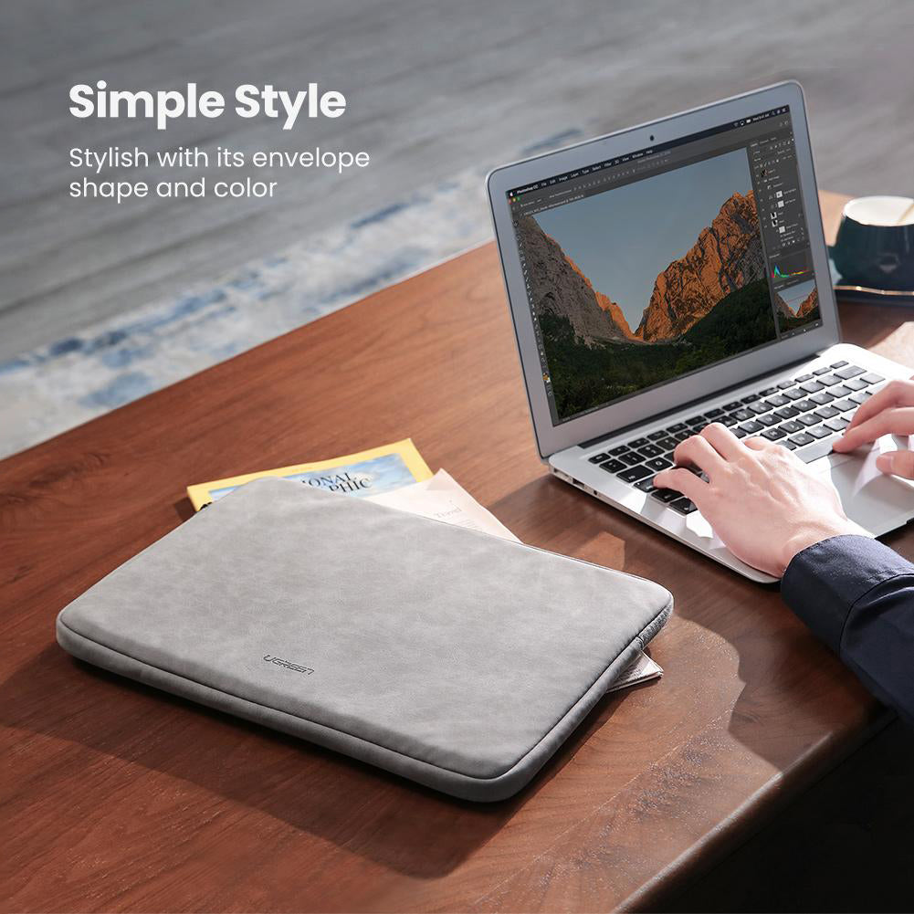 Uniqkart 60985 Portable PU Leather Laptop Bag Notebook Sleeve 13.3 inch Laptop Carrying Pouch