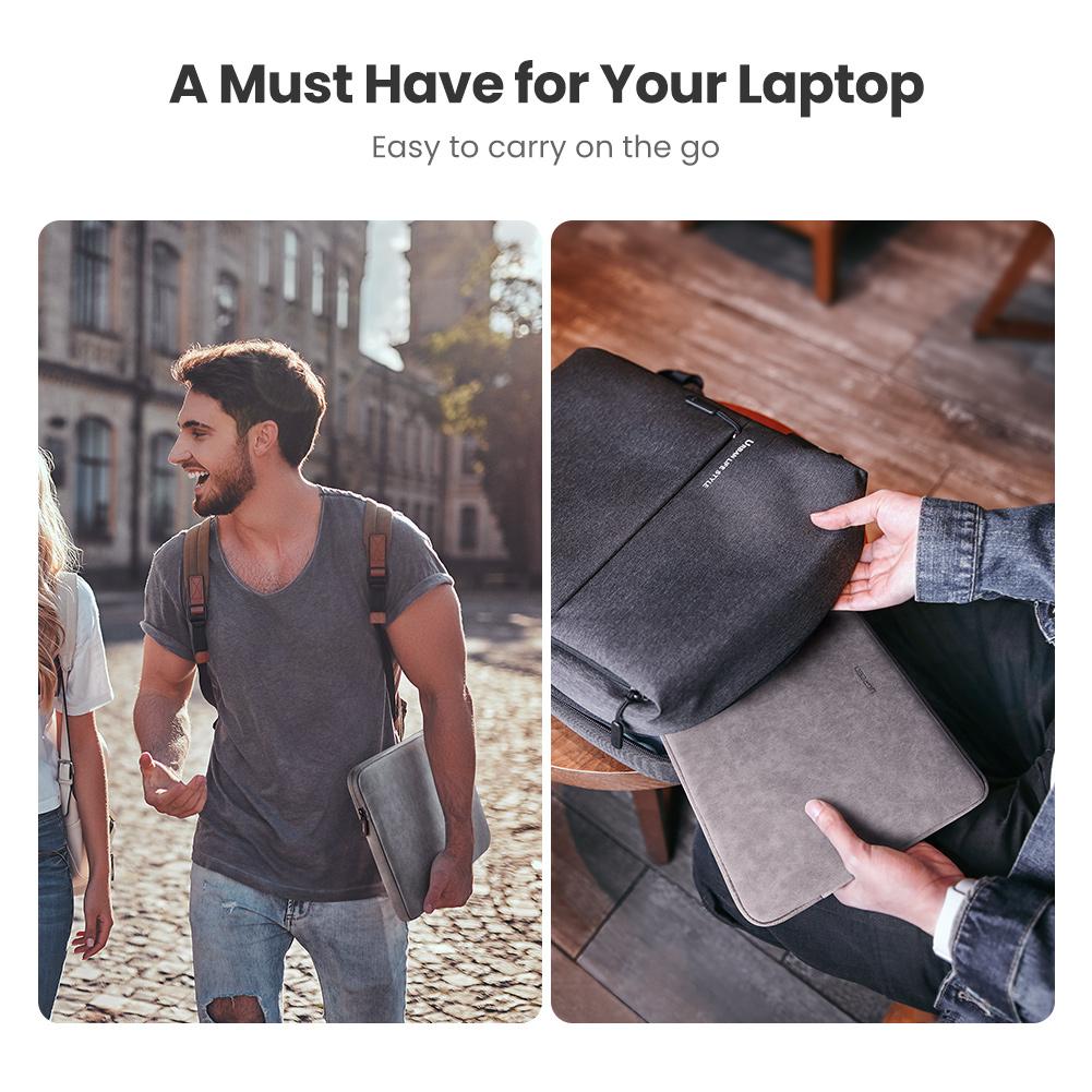 Uniqkart 60985 Portable PU Leather Laptop Bag Notebook Sleeve 13.3 inch Laptop Carrying Pouch