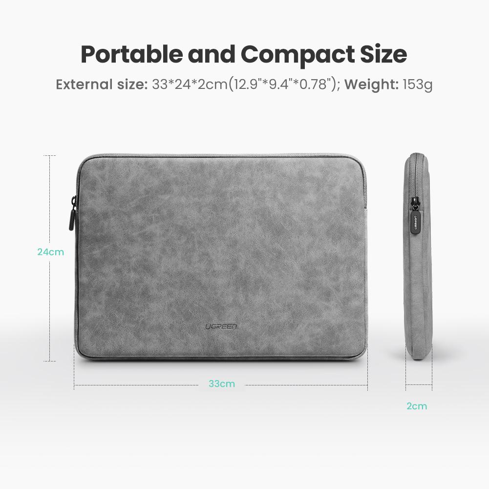 Uniqkart 60985 Portable PU Leather Laptop Bag Notebook Sleeve 13.3 inch Laptop Carrying Pouch