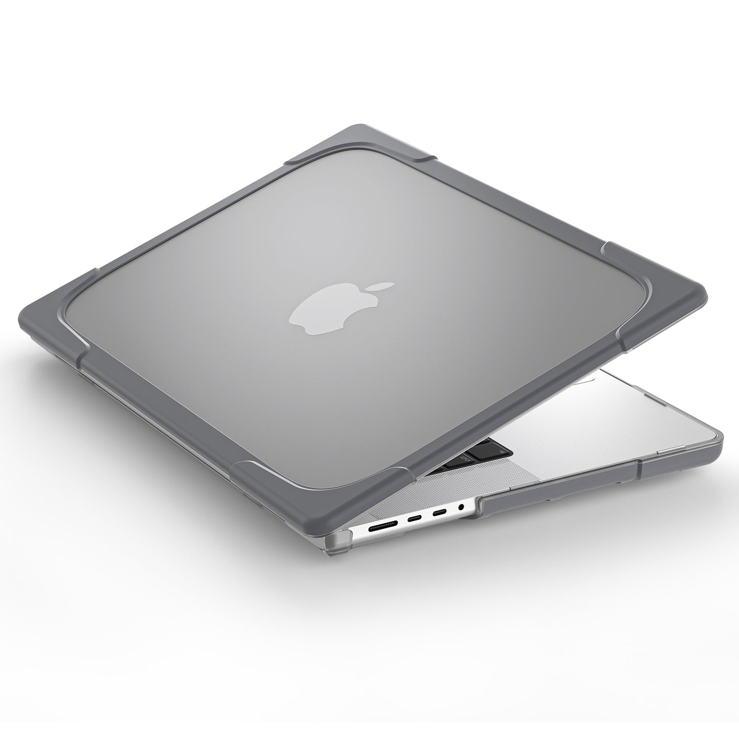 For MacBook Pro 16 inch (2021) Hard PC + TPU Laptop Case Anti-scratch Full-Protection Notebook Cover - Grey