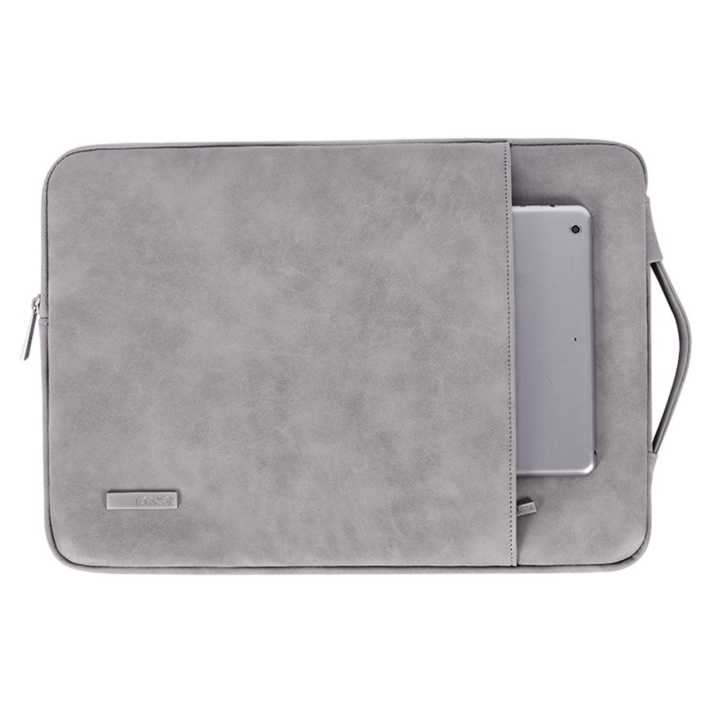 12inch Laptop Sleeve Bag PU Leather Notebook Sleeve Anti-dust Computer Student Business Style Protection Case - Grey