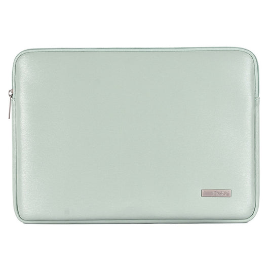 15inch Laptop Carrying Bag Solid Color Fashionable PU Leather Notebook Computer Protection Sleeve - Green