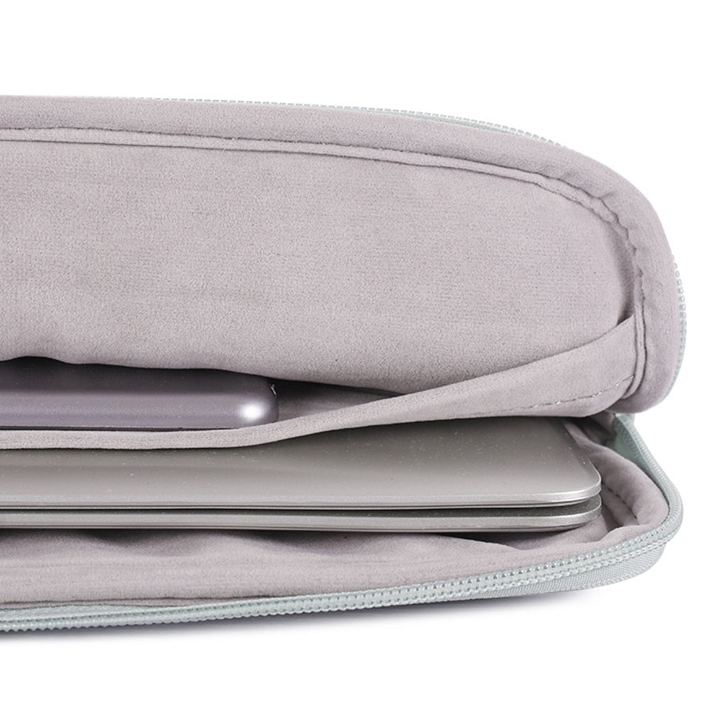 15inch Notebook Sleeve Soft PU Leather Full Protection Laptop Computer Bag with Small Pouch - Green