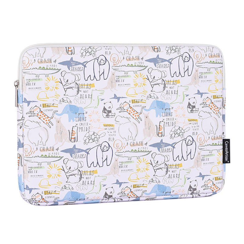 G50-T0111 15-inch Laptop Sleeve PU Protective Case Cartoon Animal Pattern Carrying Bag + Small Bag Set
