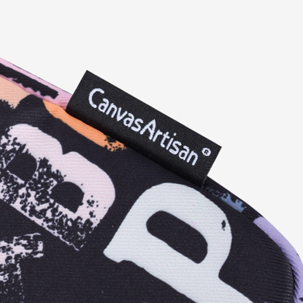 H18-11 Soft Lining 12-inch Laptop Storage Pouch Watercolor Letter Pattern Zipper Notebook Bag
