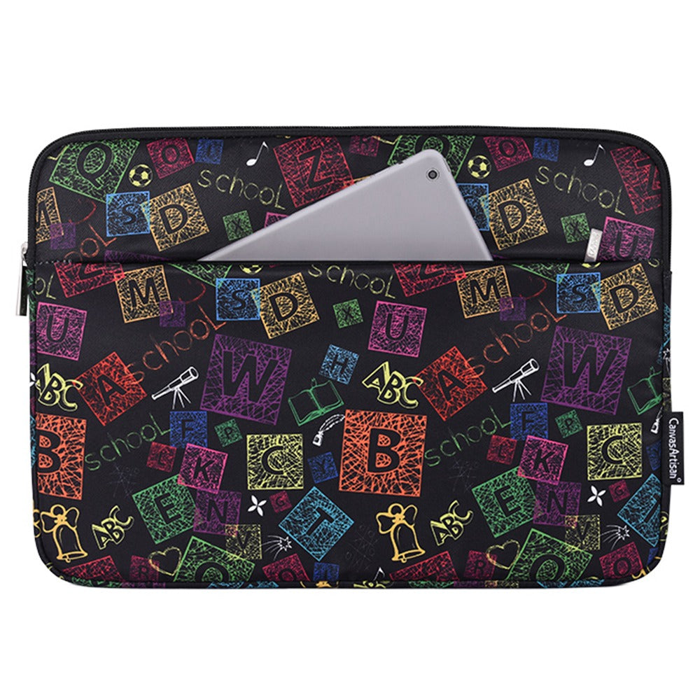 H17-11 Colorful Letter Pattern Laptop Sleeve 15-inch Anti-collision Soft Lining Carrying Bag