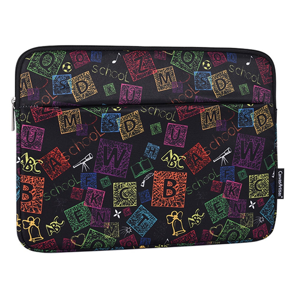 H17-11 Colorful Letter Pattern Laptop Sleeve 15-inch Anti-collision Soft Lining Carrying Bag