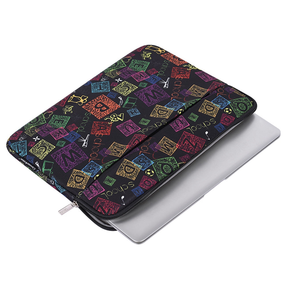 H17-11 Colorful Letter Pattern Laptop Sleeve 15-inch Anti-collision Soft Lining Carrying Bag