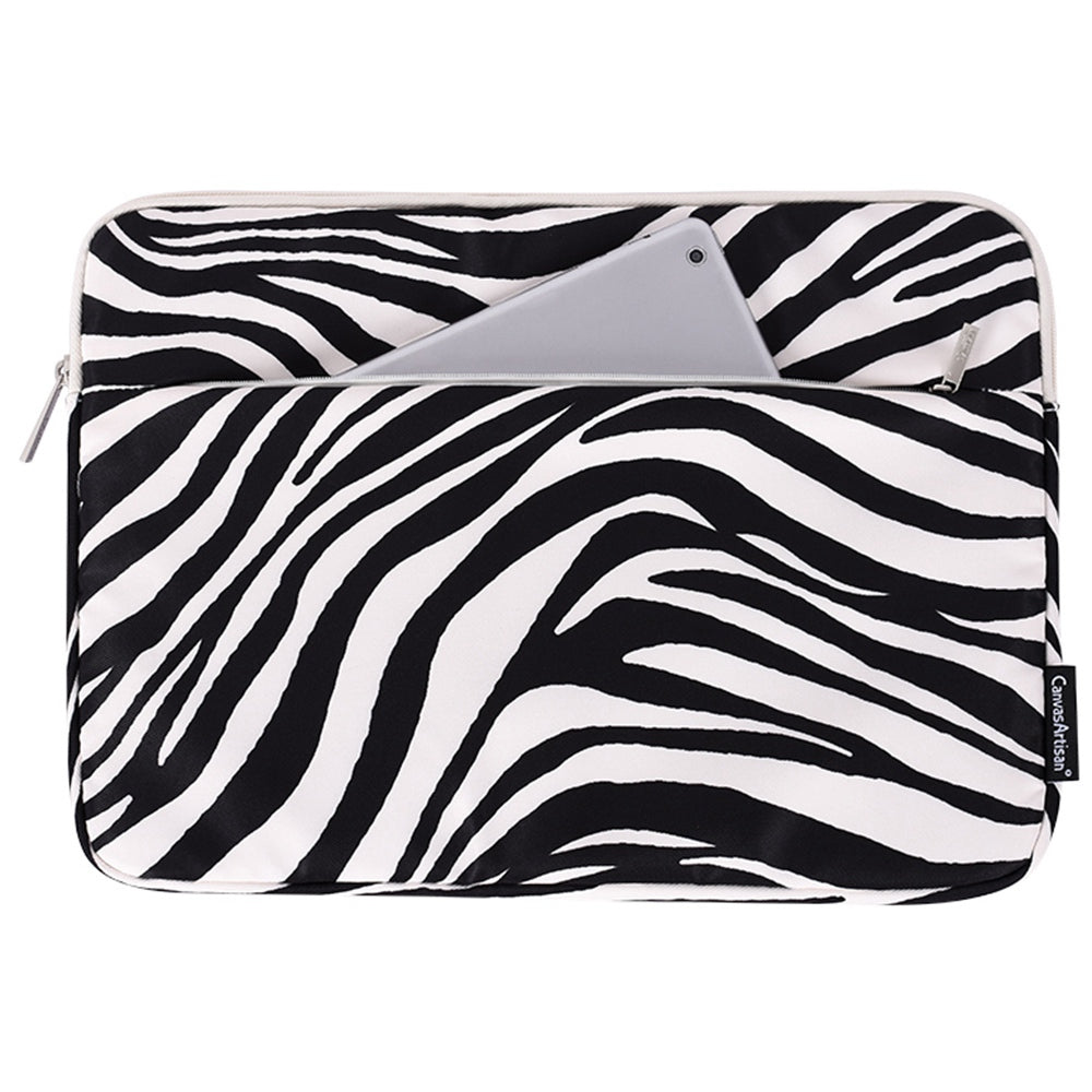 15inch Large Capacity Laptop Bag for MacBook Outer Pocket Zebra Pattern Shockproof Notebook Computer Cover Sleeve