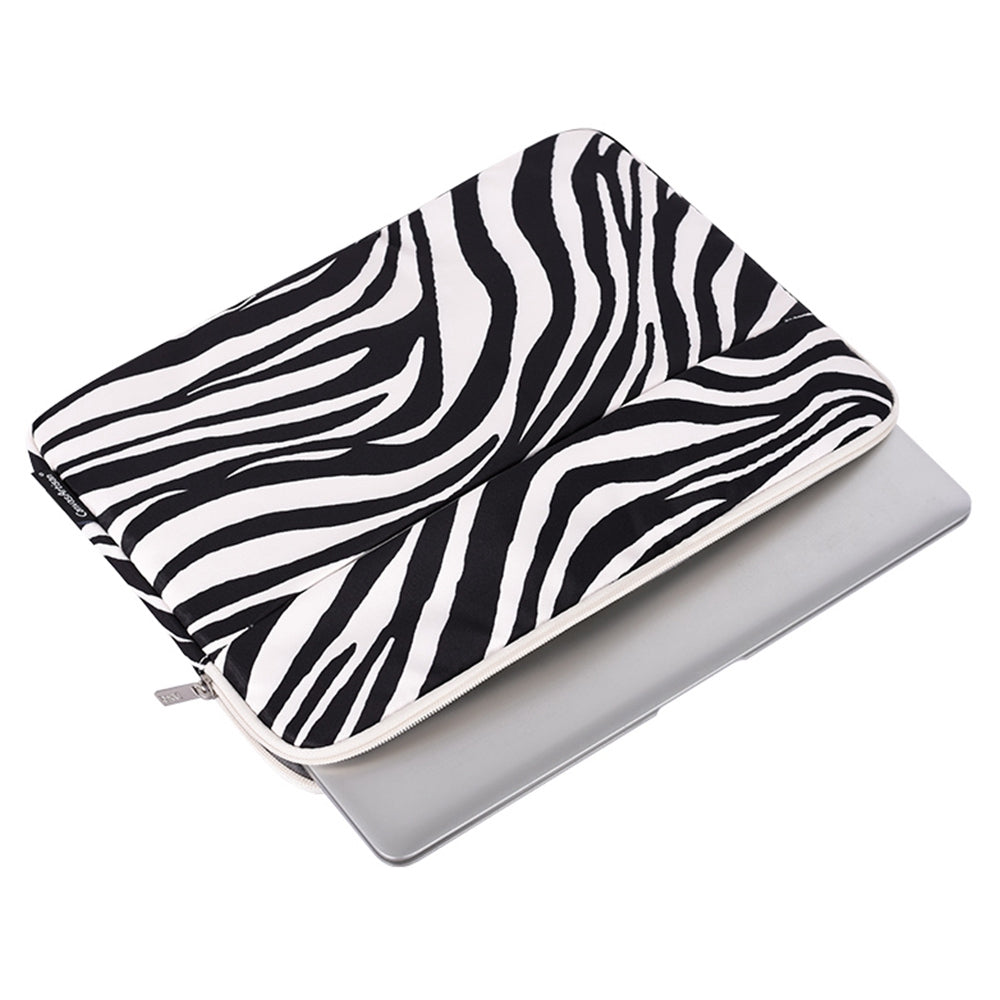 15inch Large Capacity Laptop Bag for MacBook Outer Pocket Zebra Pattern Shockproof Notebook Computer Cover Sleeve