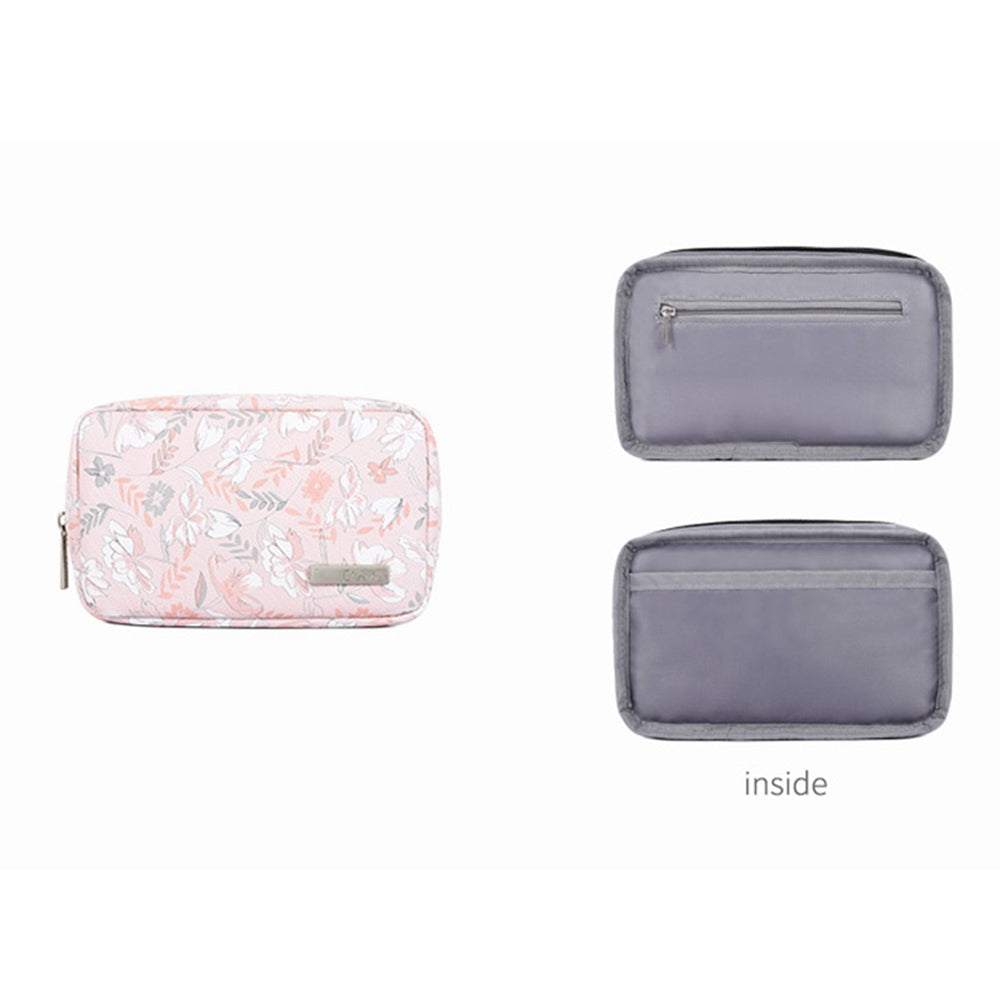 G4-T0111 13-inch PU Leather Laptop Sleeve Flower Pattern Notebook Cover with Small Pouch Bag