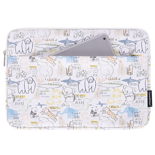 G50-11 14-inch Cartoon Animal Printed Notebook Sleeve PU Leather Laptop Carrying Bag