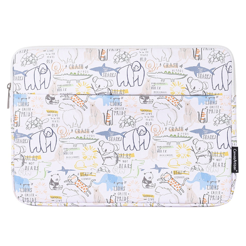 G50-11 14-inch Cartoon Animal Printed Notebook Sleeve PU Leather Laptop Carrying Bag