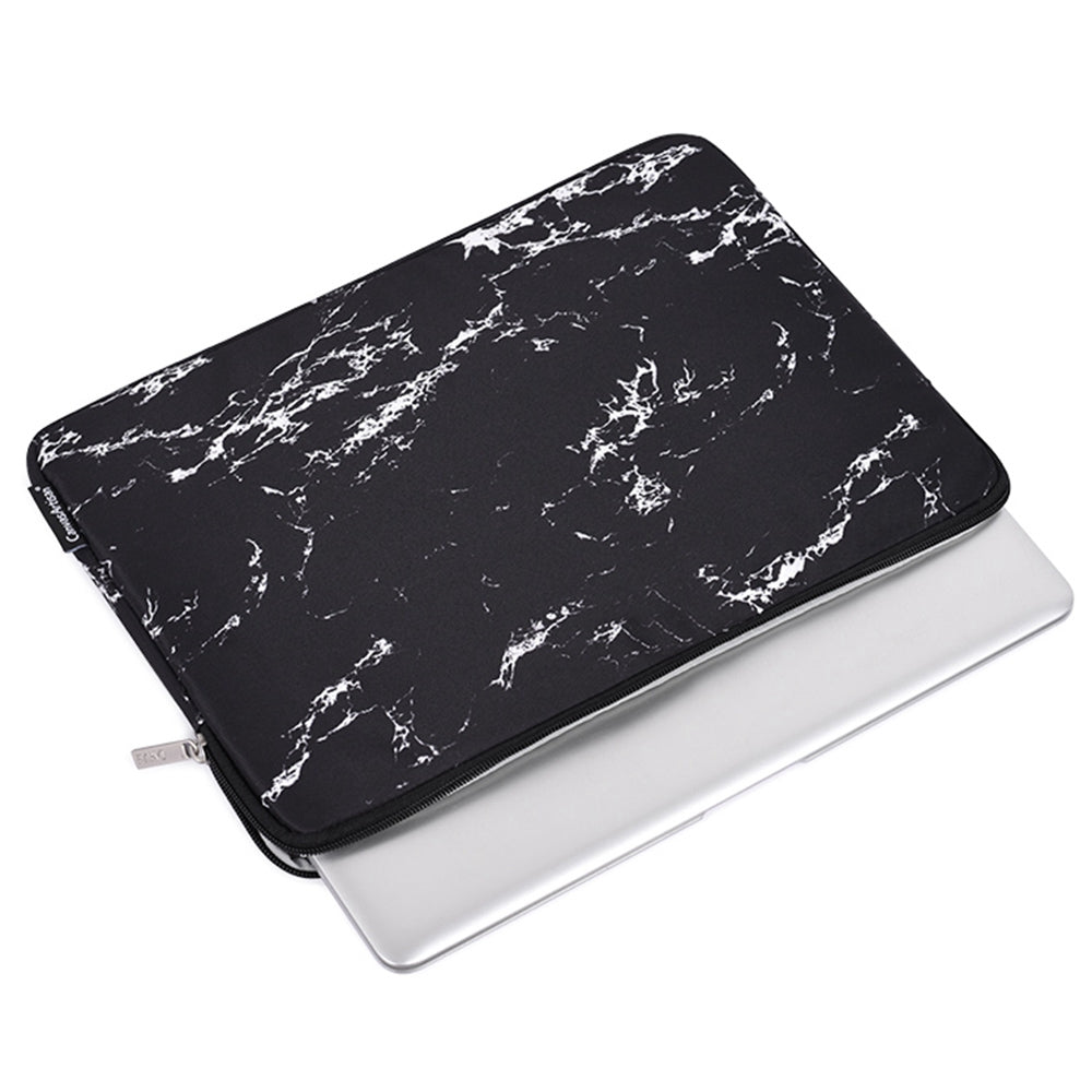 Marble Pattern Portable Slim Case for 15 inch Laptops Anti-Scratch Sleeve Bag Waterproof Notebook Carry Case with Small Bag - White