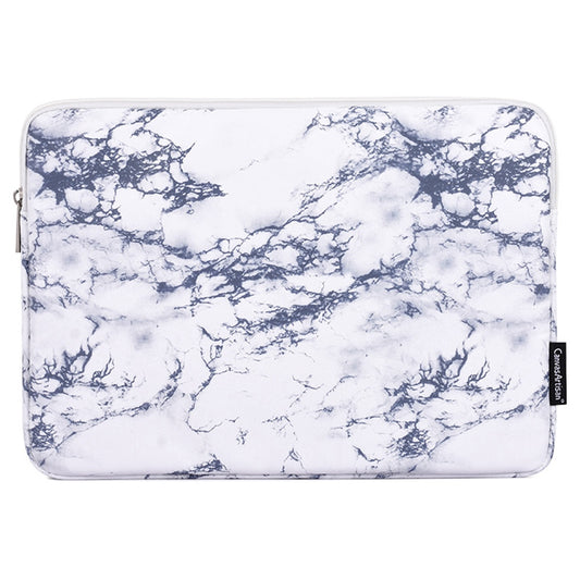 Canvasartisan H32-01 Portable Carry Case for 14 inch Laptops Marble Pattern Waterproof Sleeve Bag Shockproof Notebook Slim Case - White