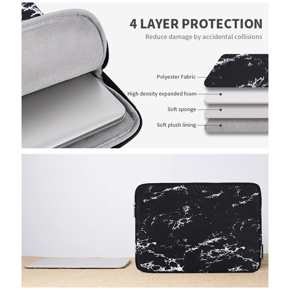 Canvasartisan H32-01 Portable Carry Case for 14 inch Laptops Marble Pattern Waterproof Sleeve Bag Shockproof Notebook Slim Case - White