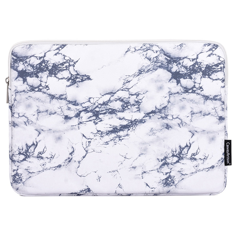 Canvasartisan H32-01 Marble Pattern Sleeve Bag for 13 inch Laptops Anti-Scratch Carry Case Shockproof Notebook Portable Storage Bag - White
