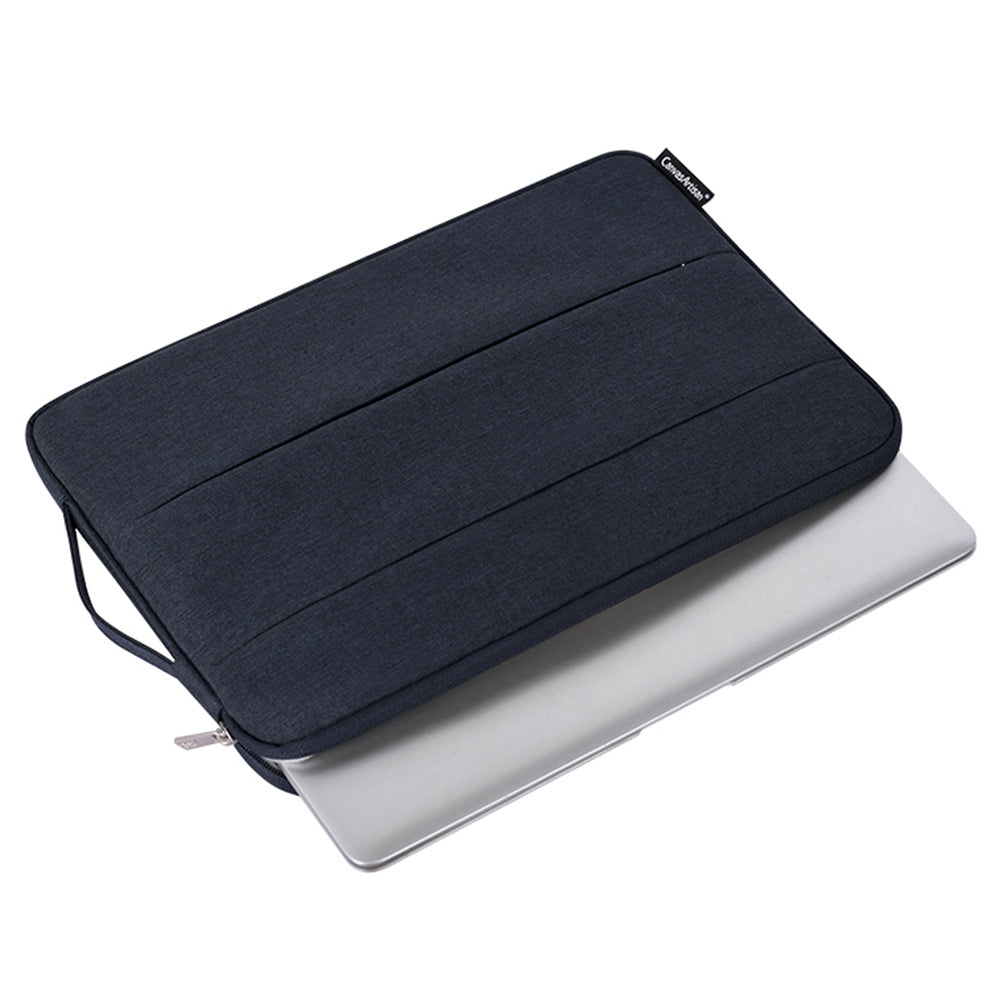 Anti-Scratch Slim Case for 14 inch Laptops Portable Carry Case with Dual Pouch/Handle Strap Notebook Shockproof Sleeve Bag - Black