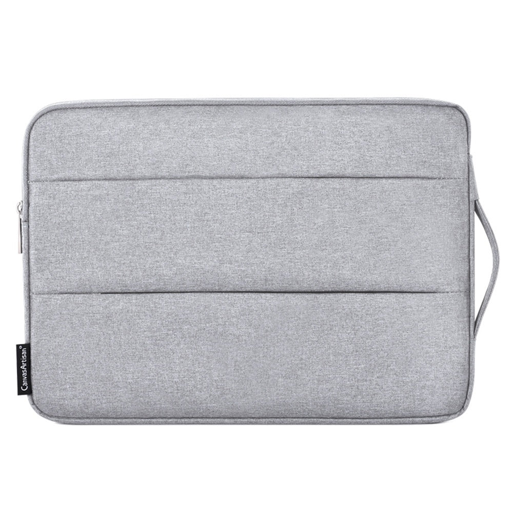 Anti-Scratch Slim Case for 14 inch Laptops Portable Carry Case with Dual Pouch/Handle Strap Notebook Shockproof Sleeve Bag - Light Grey