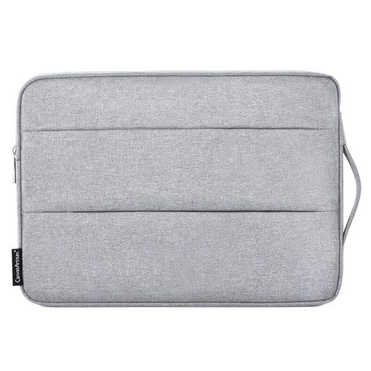 Anti-Scratch Slim Case for 14 inch Laptops Portable Carry Case with Dual Pouch/Handle Strap Notebook Shockproof Sleeve Bag - Light Grey