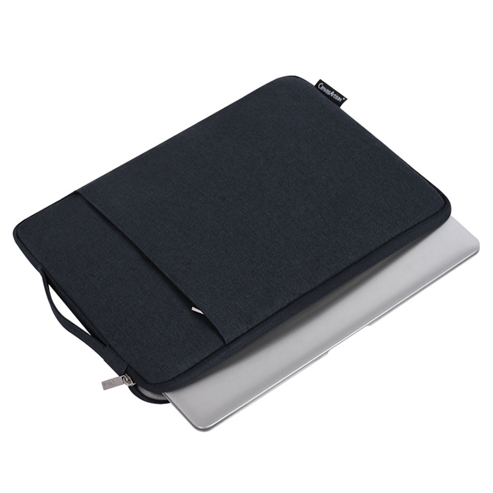 Shockproof Portable Sleeve Bag for 15 inch Laptops Zippered Storage Bag Business Style Notebook Carry Case with Handle Strap - Black