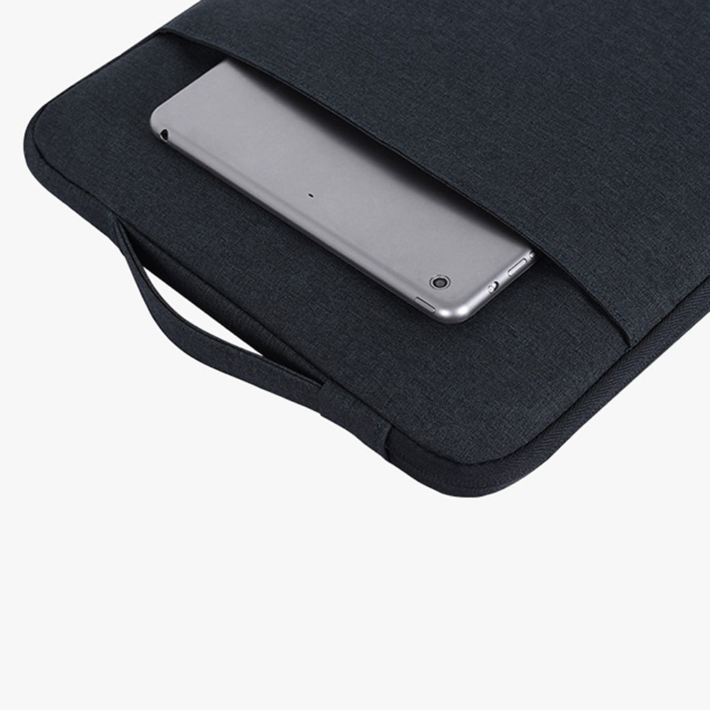 Shockproof Portable Sleeve Bag for 15 inch Laptops Zippered Storage Bag Business Style Notebook Carry Case with Handle Strap - Black