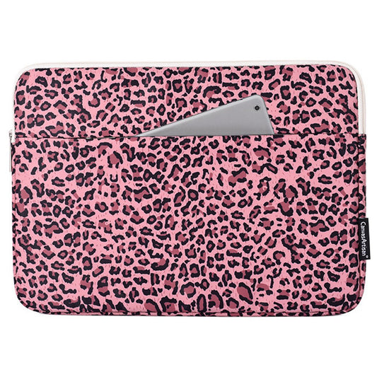 Canvasartisan H31-11 Portable Carry Case for 13-inch Laptops Shockproof Sleeve Bag Leopard Printed Water Resistant Slim Bag - Pink