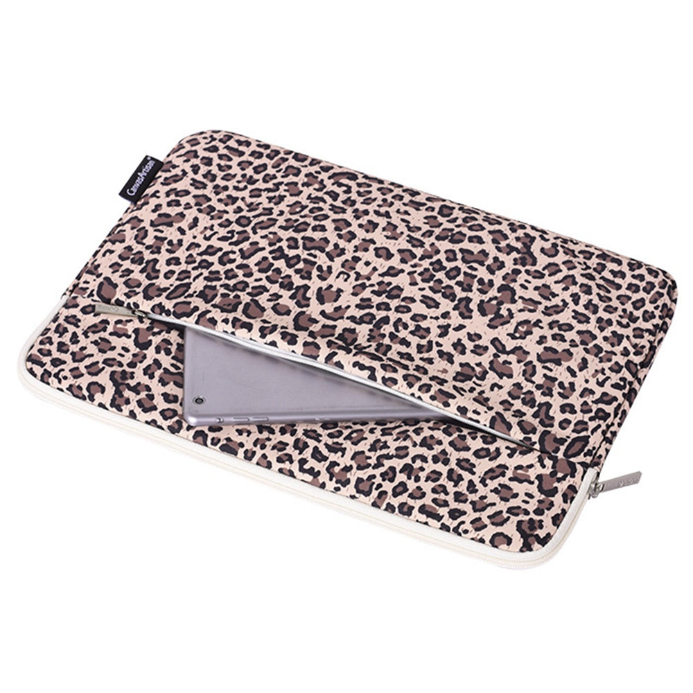 Canvasartisan H31-11 Portable Sleeve Bag for 14-inch Laptops Shockproof Carry Case Water Resistant Slim Bag with Leopard Printed - Yellow