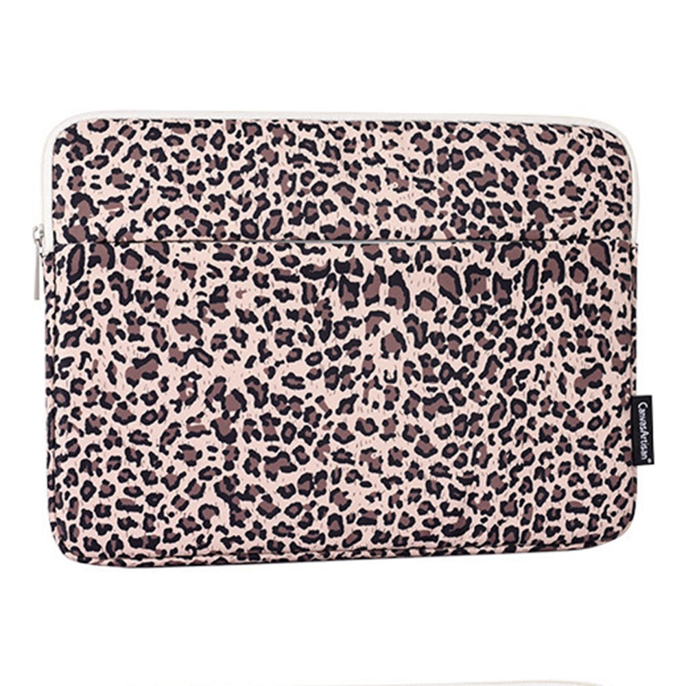 Canvasartisan H31-11 Portable Sleeve Bag for 14-inch Laptops Shockproof Carry Case Water Resistant Slim Bag with Leopard Printed - Yellow
