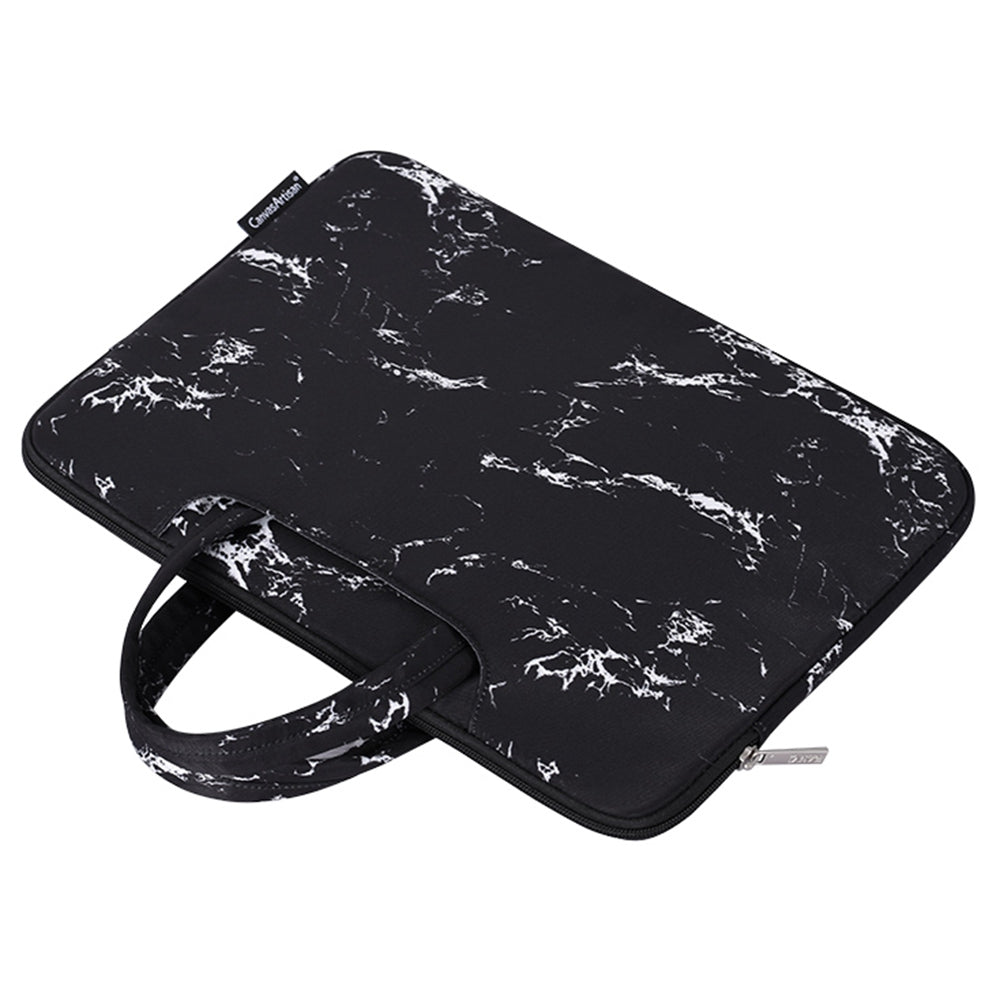 Canvasartisan H32-B01 14-inch Notebook Handbag Marble Pattern Shockproof Laptop Bag Case - Black