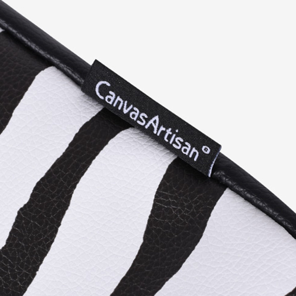 15inch PU Leather Laptop Hand Bag for Mi Game Zebra Pattern Zipper Pocket Notebook Computer Pouch Soft Lining Sleeve Case