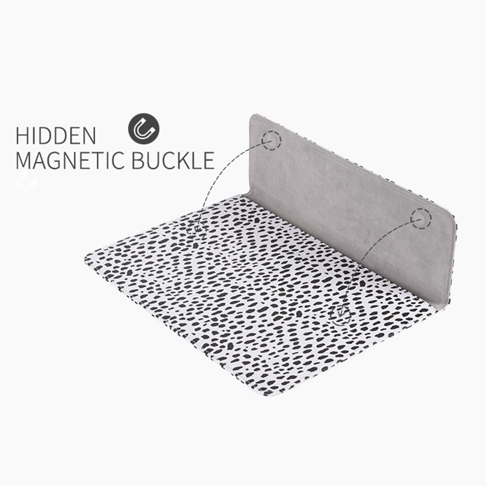 E36-01 for 13-inch Laptop Dots Printing PU Leather Holder Envelope Folder Magnetic Protective Case