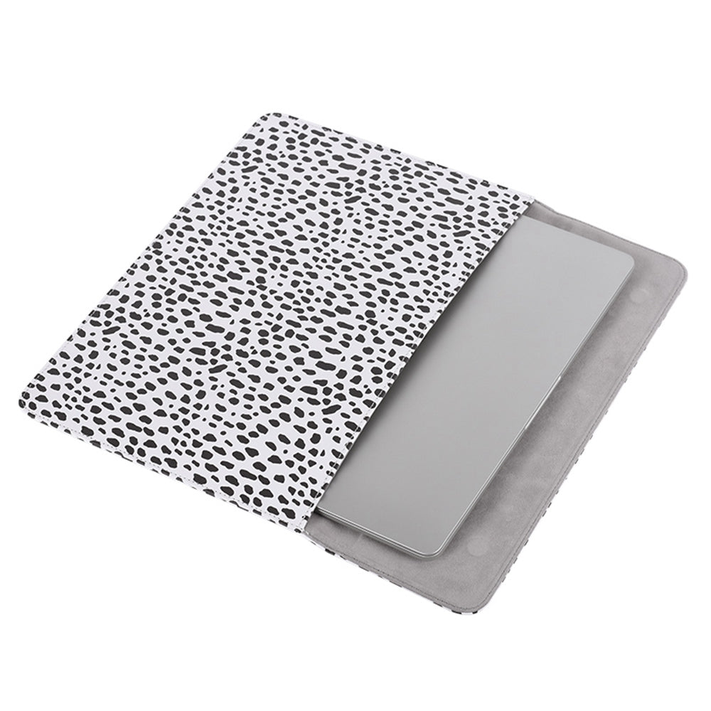 E36-01 for 14-inch Notebook Envelope Folder Leather Business Case Dots Printing Shock Resistant Laptop Cover