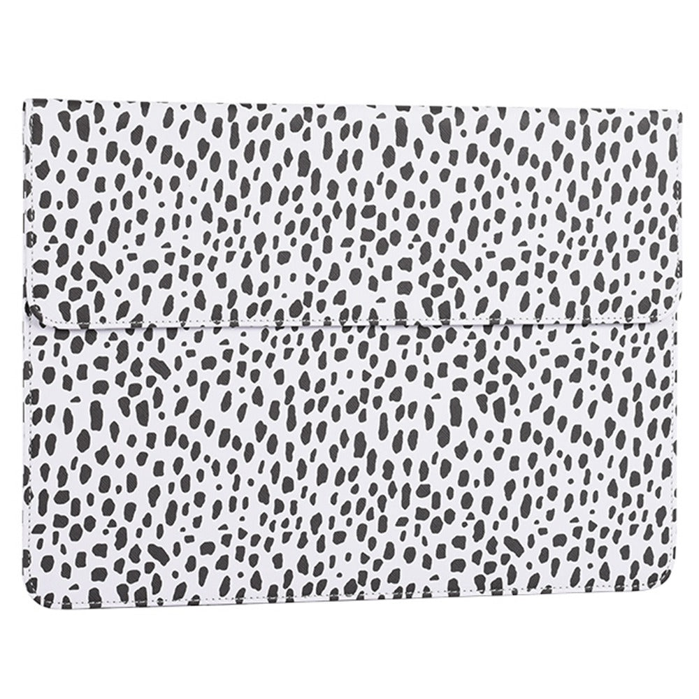 E36-01 for 14-inch Notebook Envelope Folder Leather Business Case Dots Printing Shock Resistant Laptop Cover