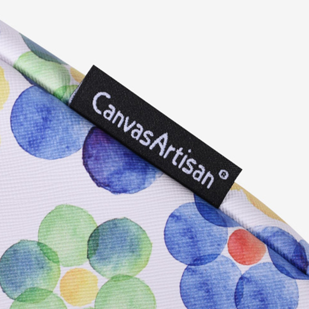G51-T0121 2Pcs/Set 14-inch Notebook Carrying Bag with Small Bag Big Flower Watercolor Painting Ultra Thin PU Laptop Sleeve