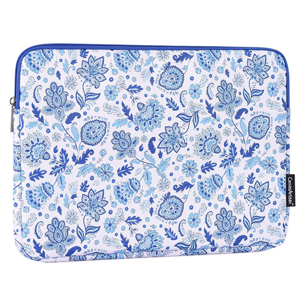 G54-01 Flower Pattern Printed Anti-drop Sleeve Bag for 11-inch Laptops Portable PU Leather Carry Case Shockproof Storage Bag