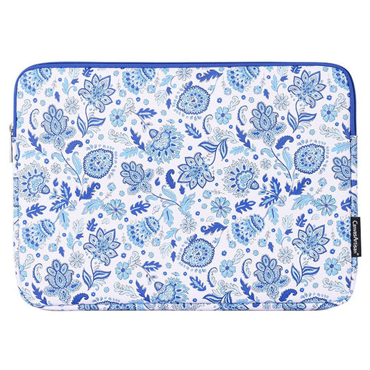 G54-01 Flower Pattern Printed Anti-scratch Sleeve Bag for 12-inch Laptops Shockproof PU Leather Carry Case Portable Storage Bag