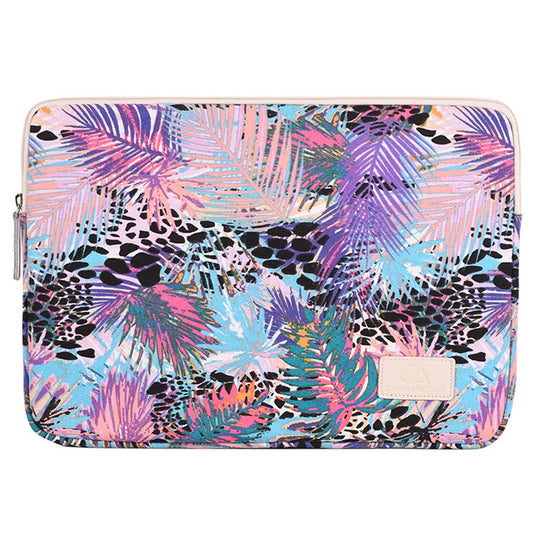 T50 Leaves Pattern Printed Shockproof Sleeve Bag for 11-inch Laptops Portable Carry Case Slim Canvas Bag