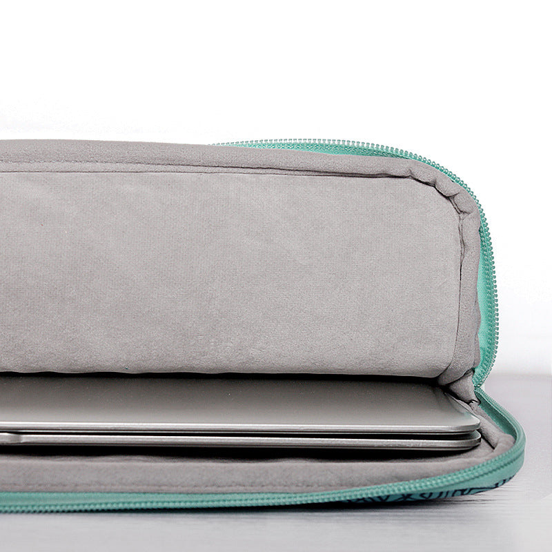 H3-04 Green Wave Pattern Portable Laptop Sleeve Zipper Protective Bag for 11-inch Notebook