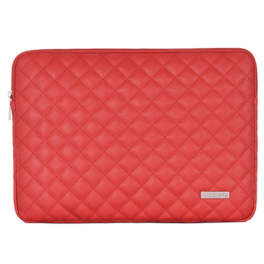 Canvasartian L19-04 Rhombus Texture Laptop Sleeve Portable PU Protective Bag for 11-inch Notebook - Red